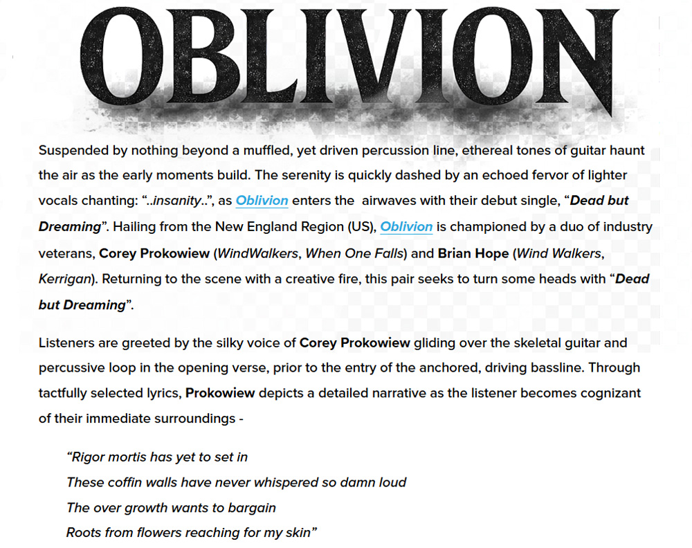 Dear Untitled review of Dead, But Dreaming by Oblivion