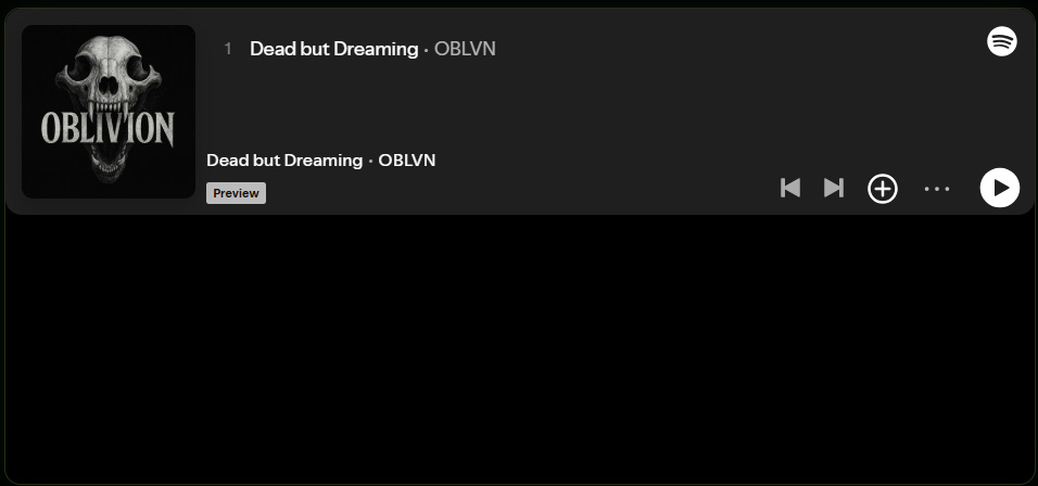 Dead But Dreaming by OBLVN Spotify player preview